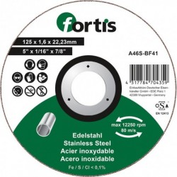 Disque de coupe Inox 125 x 16mm courbé FORTIS