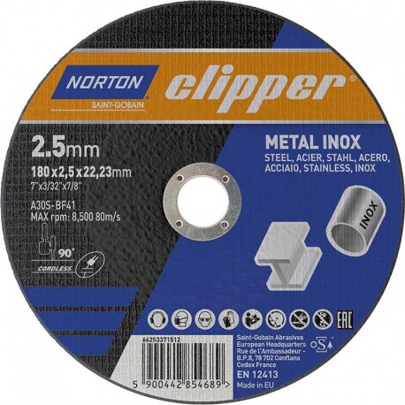 Disque de coupe Metal-Inox A30S-180x2.5x22.23mm