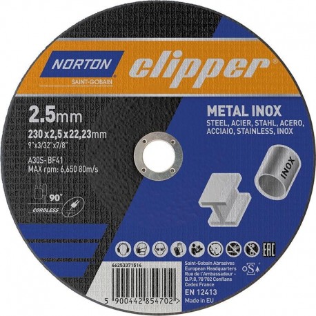 Disque de coupe Metal-Inox A30S-230x2.5x22.23mm