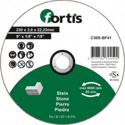 Disque de coupe pierre 230 x 30mm courbé FORTIS
