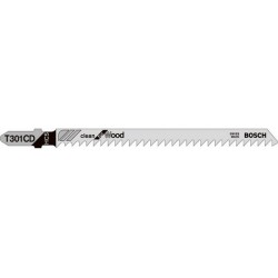 Lame de scie sauteuse pour bois tendre, coupe droite fine, Réf. Bosch : T 301 CD, Qualité de lame de scie HSC, Long. totale 117 mm, Pas de dents : 3 mm