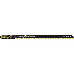 Lame de scie sauteuse, matériaux ciment, coupe droite grossière, Qualité de lame de scie : Carbure, Long. totale 132 mm, Pas de dents 4,3 mm, Avoyé : Oui