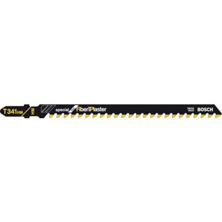 Lame de scie sauteuse, matériaux ciment, coupe droite grossière, Qualité de lame de scie : Carbure, Long. totale 132 mm, Pas de dents 4,3 mm, Avoyé : Oui