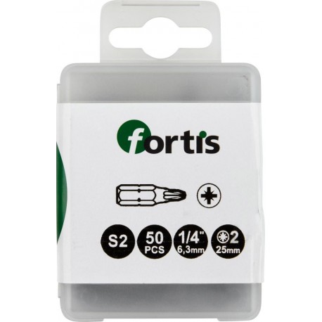 Embout Bit 1/4 DIN3126 C63 PZ2 50er Pack FORTIS