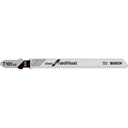 Lames de scie sauteuse pour bois dur, coupe droite fine, Réf. Bosch : T 101 AIF, Qualité de lame de scie BiM, Long. totale 100 mm, Pas de dents : 1,7 mm
