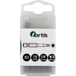 Embout Bit 1/4 DIN3126 E63 Hex 4 x50mm 10 unités FORTIS