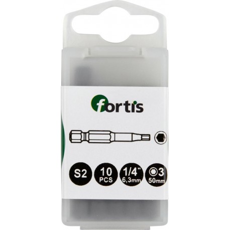 Embout Bit 1/4 DIN3126 E63 Hex 4 x50mm 10 unités FORTIS