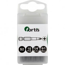 Embout Bit 1/4 DIN3126 E63 PH 1x50mm a10 unités FORTIS
