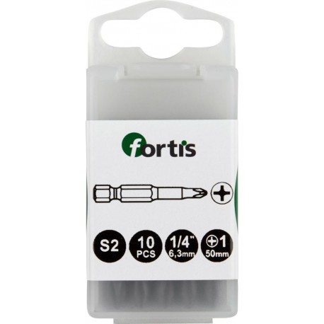 Embout Bit 1/4 DIN3126 E63 PH 2x50mm a10 unités FORTIS