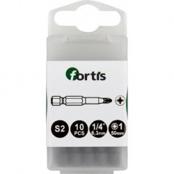 Embout Bit 1/4 DIN3126 E63 PZ 2x50mm a10 unités FORTIS