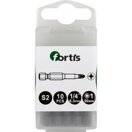 Embout Bit 1/4 DIN3126 E63 PZ 3x50mm a10 unités FORTIS