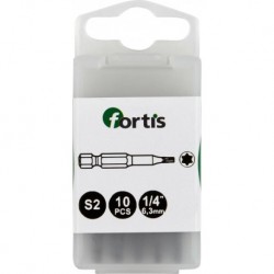 Embout Bit 1/4 DIN3126 E63 TX20x 50mm a10 unités FORTIS