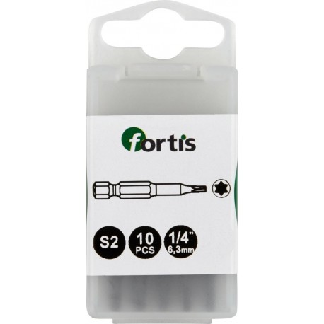 Embout Bit 1/4 DIN3126 E63 TX20x 50mm a10 unités FORTIS