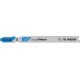 Lames de scie sauteuse pour métal, coupe droite fine, Réf. Bosch : T 121 AF, Qualité de lame de scie BiM, Long. totale 92 mm, Pas de dents : 1,2 mm