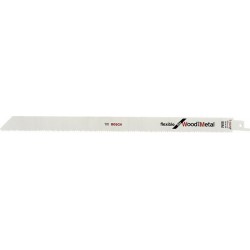 Lame de scie sabre pour bois avec métal, coupe droite fine, Réf. Bosch : S 1222 VF, Qualité de lame de scie BiM, Long. totale 300 mm