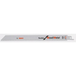 Lame de scie sabre pour bois avec métal, coupe droite fine, Réf. Bosch : S 1122 HF, Qualité de lame de scie BiM, Long. totale 225 mm