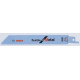 Lame de scie sabre pour métal, coupe droite fine, Réf. Bosch : S 922 EF, Qualité de lame de scie BiM, Long. totale 150 mm, Pas de dents : 1,4 mm