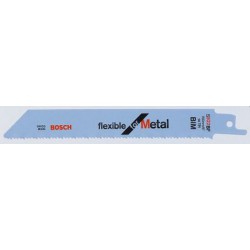 Lame de scie sabre pour métal, coupe droite fine, Réf. Bosch : S 922 BF, Qualité de lame de scie BiM, Long. totale 150 mm, Pas de dents : 1,8 mm