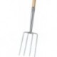 Fourche à bécher Inox 4 dents Manche forme T 85 cm