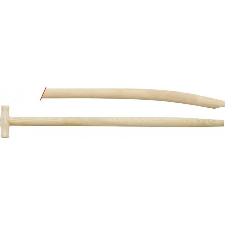 Manche pelle forme T frêne 1100/41mm courbé