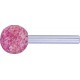 Meule sur tige sphérique KU, Type : KU 13, Ø x hauteur 13 mm, Taille de grains 46, Type de grain : ADW, Ø de tige : 6 mm, Vitesse maxi. : 73400 tr/mn