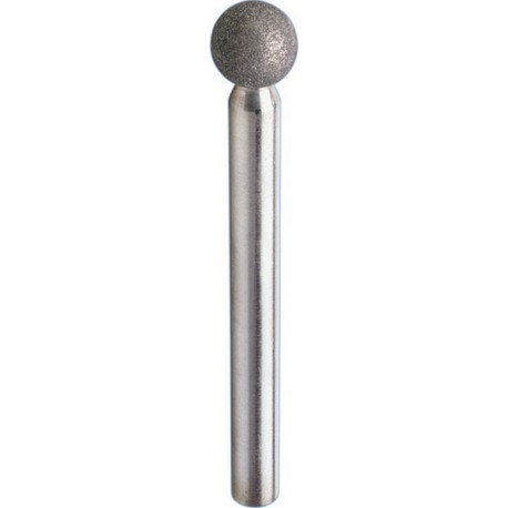 Meule diamantée sur tige sphérique DKU, Ø : 8 mm, Long. de la queue 52 mm, Ø de tige 6 mm