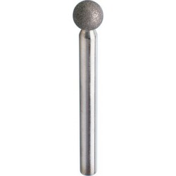 Meule diamantée sur tige sphérique DKU, Ø : 12 mm, Long. de la queue 48 mm, Ø de tige 6 mm