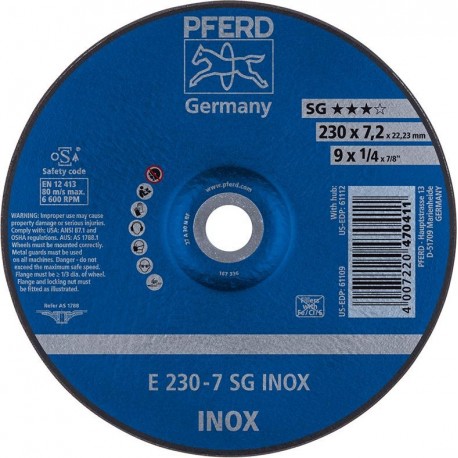 Meule coudé pour V2A A30NSG 178-83mm PFERD