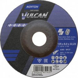 Meule Vulcan acier/Inox coudé 125x80