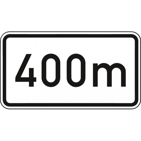 Panneau flêche ZZ.1004 231x420mm Text: 400m