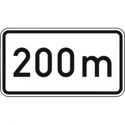 Panneau flêche ZZ.1004 330x600mm Text: 200m