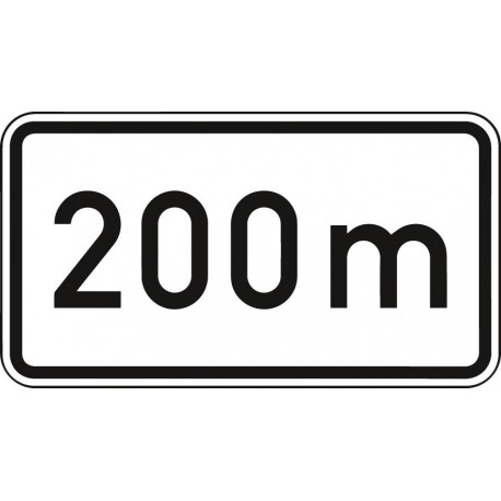 Panneau flêche ZZ.1004 330x600mm Text: 200m