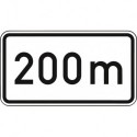 Panneau flêche ZZ.1004 330x600mm Text: 200m