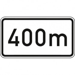 Panneau flêche ZZ.1004 330x600mm Text: 400m
