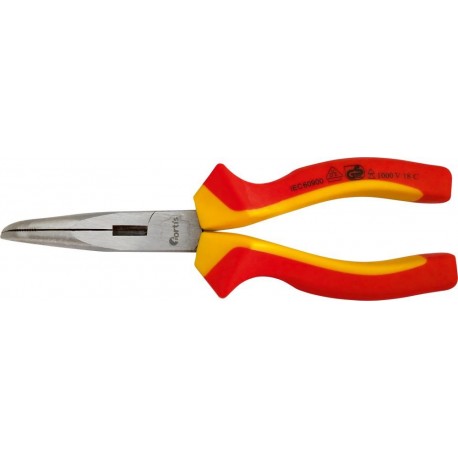 Pince à bec courbé VDE 200mm avec poignée plastique FORTIS