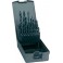 Jeu de forets hélicoïdaux, coffret métallique, en acier à coupe rapide, type N, DIN 338, rectifié, Ø h8 : 1,00-5,90 mm, Nombre de forets 50 pièces
