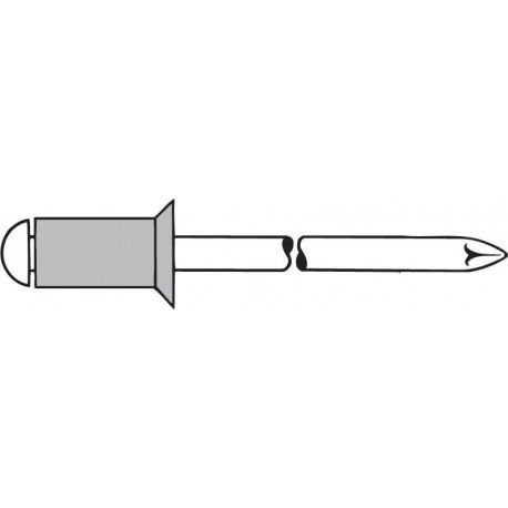 Rivet aveugle en alu standard Tête fraisée 5x30mmGesipa (Par 100)