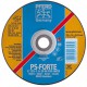 Disque à ébarber PS-FORTE-INOX pour l'usinage de l'acier inoxydable, Ø x Épais. : 125 x 7,2 mm, Modèle Coudé, Vitesse maxi. 12200 tr/mn