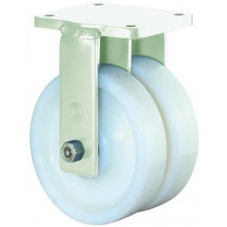 Roulette double 100mm S110.B15 plaque Plastique blanc KL S110.B15.100