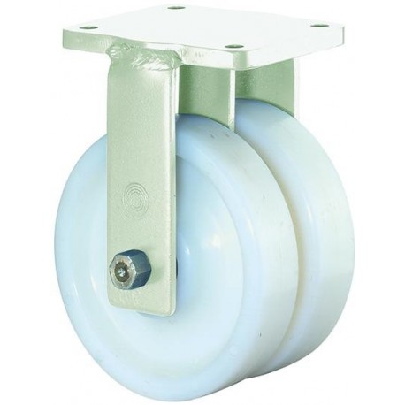Roulette double 100mm S110.B15 plaque Plastique blanc KL S110.B15.100