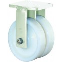 Roulette double 100mm S110.B15 plaque Plastique blanc KL S110.B15.100