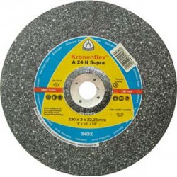 Disque à tronçonner A 24 N Supra pour l'usinage de l'acier inoxydable, Ø x Épais. : 180 x 3,0 mm, Modèle Droit, Vitesse maxi. 8500 tr/mn