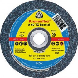 Disque à tronçonner A 60 TZ spécial pour l'usinage de l'acier inoxydable, Ø x Épais. : 115 x 1,0 mm, Modèle Droit, Vitesse maxi. 13300 tr/mn