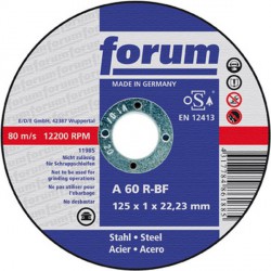 Disque à tronçonner Corindon, pour acier, Ø x Épais. : 125 x 1,6 mm, Modèle Droit, Vitesse maxi. 12200 tr/mn