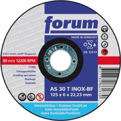 Disque à ébarber pour usinage acier inoxydable, Ø x Épais. : 115 x 6,0 mm, Modèle Coudé, Vitesse maxi. 13300 tr/mn