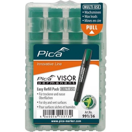 Set de mine pour marqueur permanent VISOR VISOR Industrial vert Pica