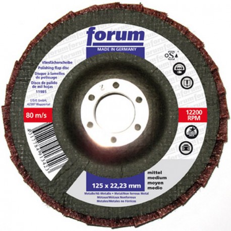 Meule-éventail non-tissée Ø 125 mm (12200 tr/mn), bombée, Degré de finesse : moyen