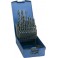 Jeu de forets hélicoïdaux, coffret plastique, en acier à coupe rapide, type N, DIN 338, rectifié, Ø h8 : 1,00-5,90 mm, Nombre de forets 50 pièces