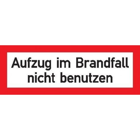 STRECKEN -Aufzug im Brandfall n. b.148x52mm Folie selb unités