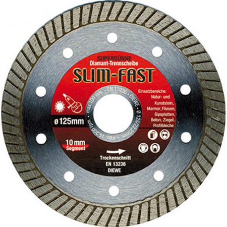 Meule tronçonneuse diamantée SLIM-FAST, Ø x alésage : 125 x 22,23 mm, Épais. : 1,4 mm